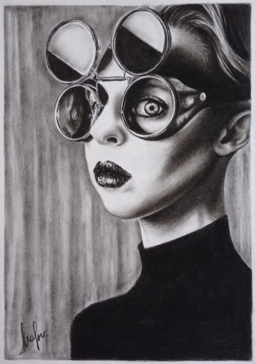 Dessin intitulée "Armed eye" par Marina Ternavskaya, Œuvre d'art originale, Crayon