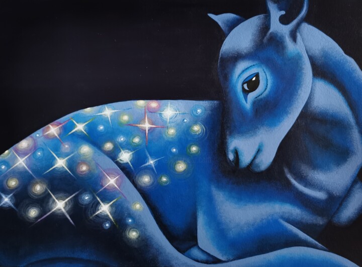 Peinture intitulée "Le Mande-étoiles" par Marina Uman, Œuvre d'art originale, Acrylique