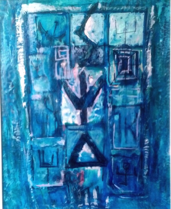 Painting titled "old letter 2#artist…" by Marina Valtcheva, Original Artwork, Wax