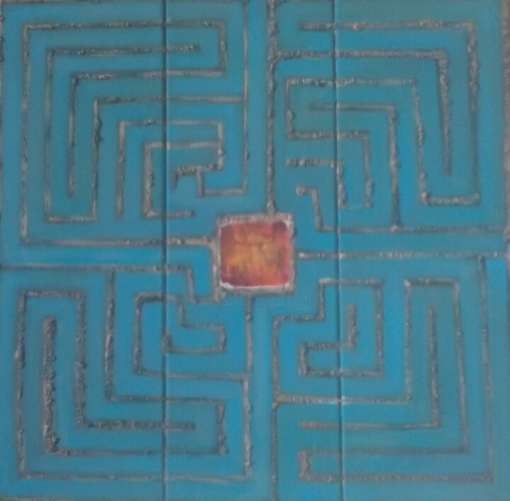Painting titled "labirint" by Marina Valtcheva, Original Artwork, Oil