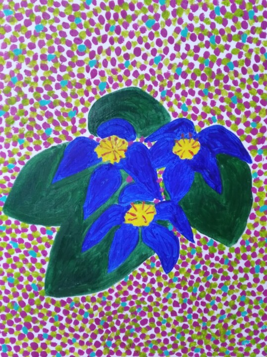 Malarstwo zatytułowany „Flowers” autorstwa Marina Zlender, Oryginalna praca, Olej