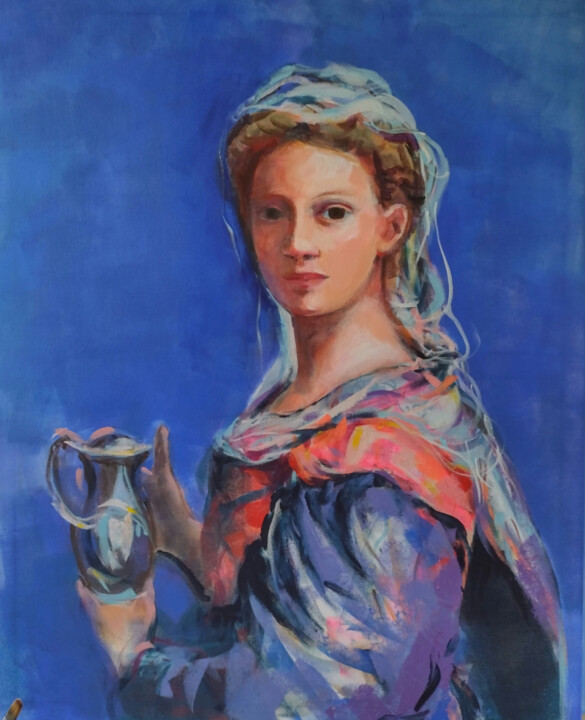 Peinture intitulée "Azul cobalto" par Marina Del Pozo, Œuvre d'art originale, Acrylique Monté sur Châssis en bois