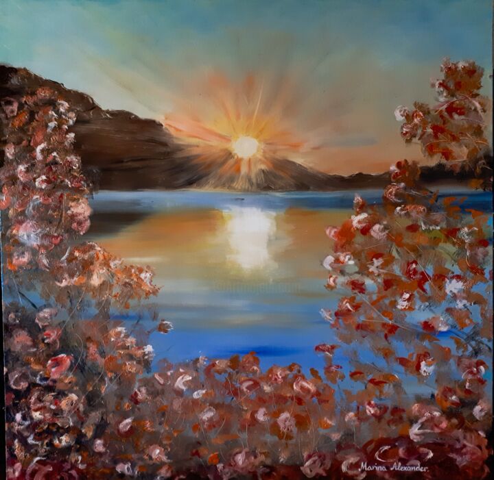 Pintura titulada "Autumn Reflections" por Marina Alexander, Obra de arte original, Oleo