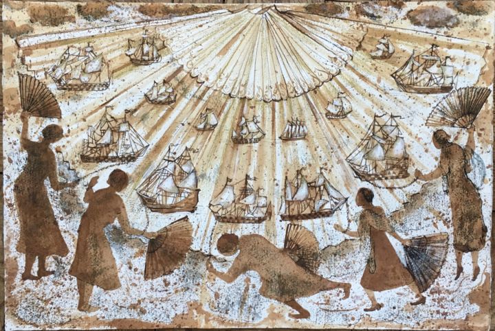 Drawing titled "Sea Journeys" by Marina Kalinovsky, Original Art, Ink