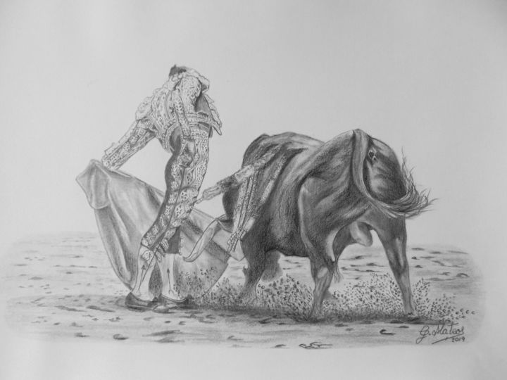 Drawing titled "Dibujo torero" by Guillermo Mateos Suero, Original Artwork, Graphite