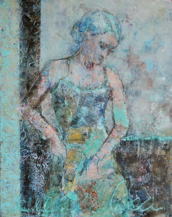 Peinture intitulée "Waiting in Silence" par Marina Teding Van Berkhout, Œuvre d'art originale, Huile
