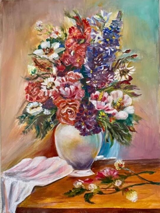 Peinture intitulée "Flor" par Marine Avakian, Œuvre d'art originale, Acrylique