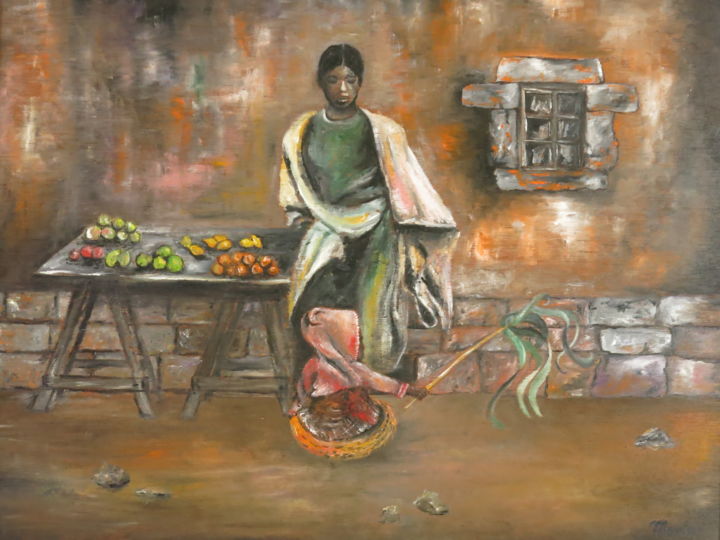 Peinture intitulée "marche-malgache-2.j…" par Marine Chatel, Œuvre d'art originale