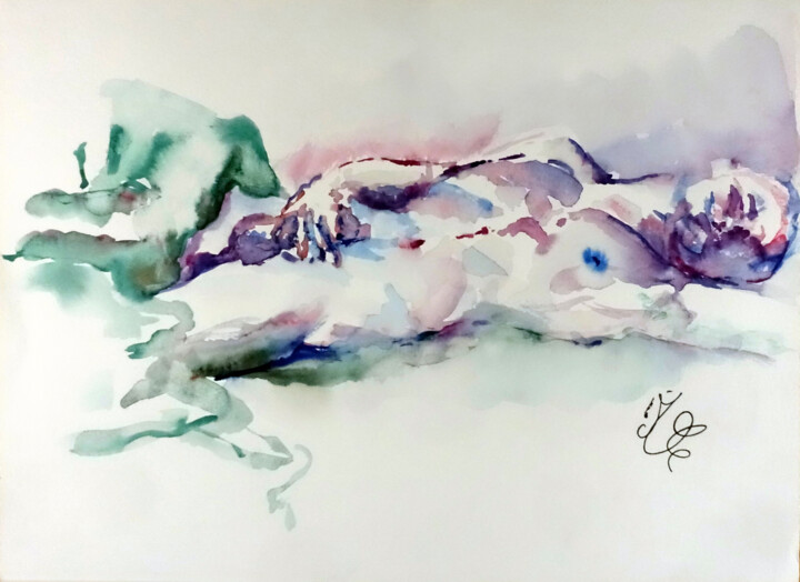 Peinture intitulée "Extasié" par Marine Chauvet, Œuvre d'art originale, Aquarelle