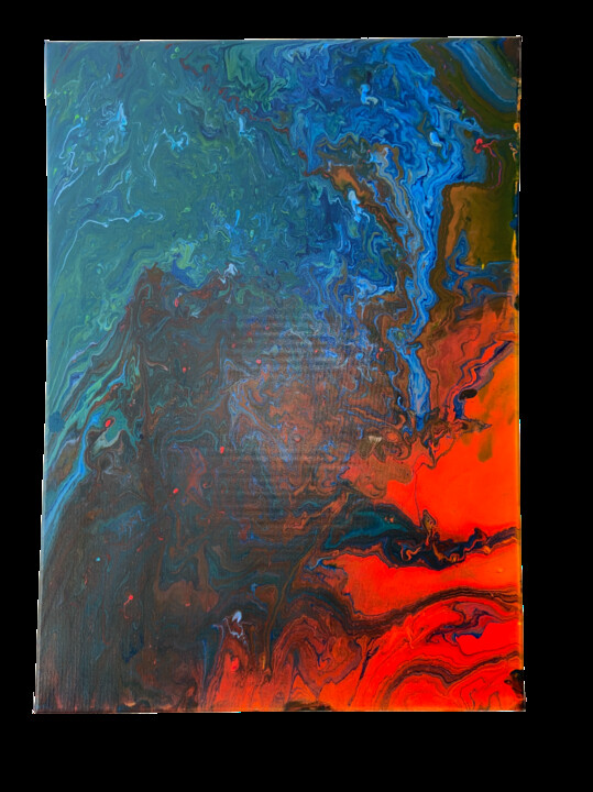 Painting titled "Lava" by Marine Hennequet, Original Artwork, Acrylic
