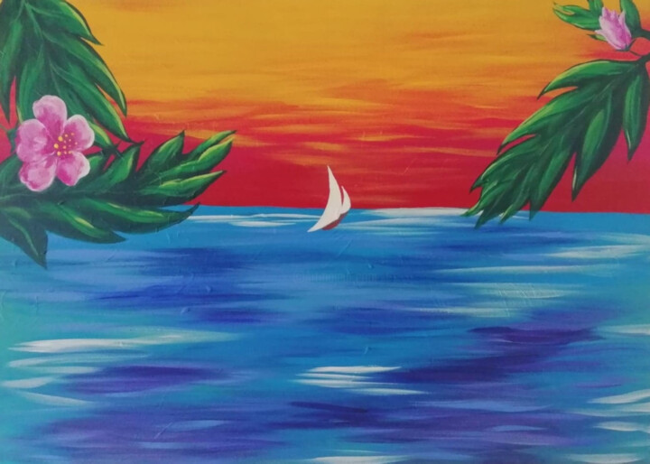 Painting titled "Travel Further" by Marine Jozefczyk, Original Artwork, Acrylic