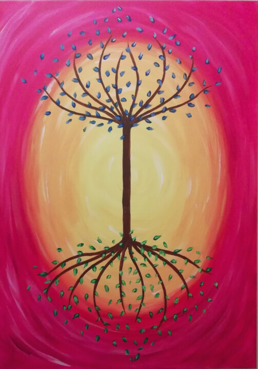 Painting titled "The tree of life -…" by Marine Jozefczyk, Original Artwork, Acrylic