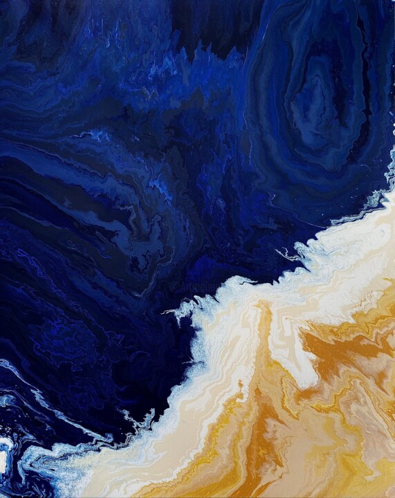 Peinture intitulée "OCEAN WAVES" par Marine Marquette, Œuvre d'art originale, Acrylique Monté sur Châssis en bois