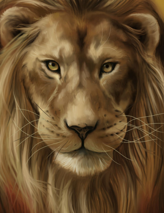 Arts numériques intitulée "Lion.jpg" par Marine Repessé, Œuvre d'art originale, Travail numérique 2D