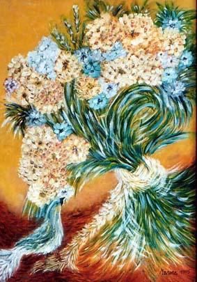 Peinture intitulée "Le bouquet multicol…" par Marine, Œuvre d'art originale
