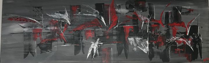 Peinture intitulée "Rouge Écarlate" par Marinella Vignati, Œuvre d'art originale, Acrylique