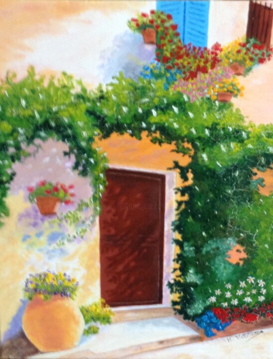 Peinture intitulée "Façade provençale" par Marinetta, Œuvre d'art originale