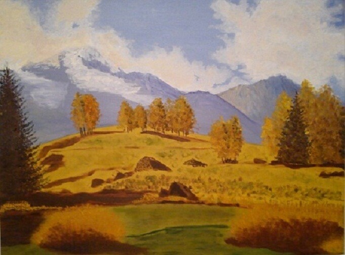 Painting titled "La Vanoise" by Marinetta, Original Artwork, Oil