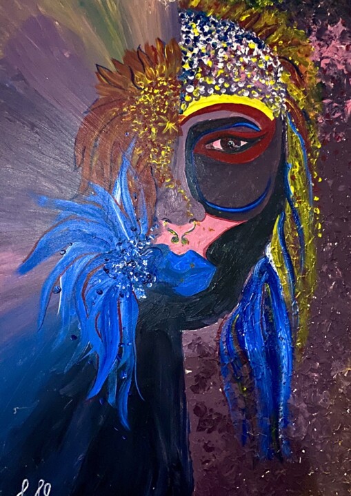 Painting titled "Wilde angel" by Marini, Original Artwork, Acrylic