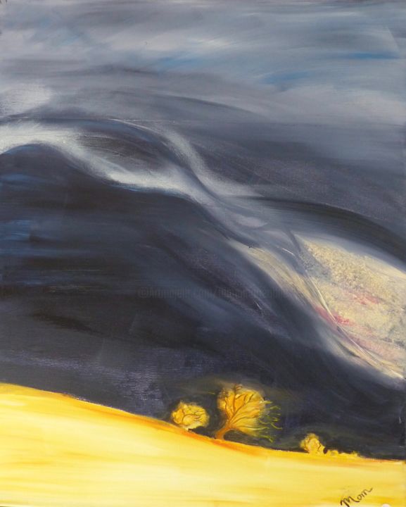 Peinture intitulée "Coup de vent" par Môm, Œuvre d'art originale, Huile