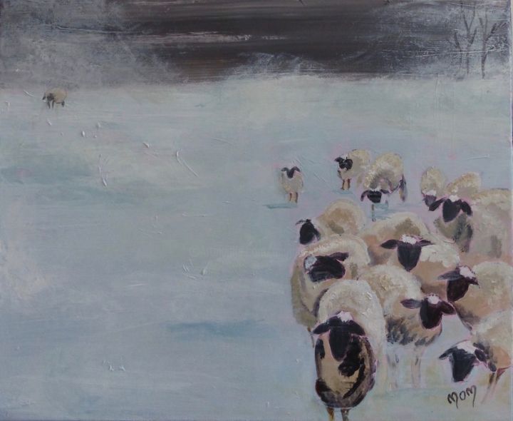 Œuvre d'art: Moutons surpris par la neige  #artistsupportpledge