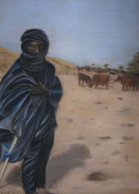 Painting titled "Pastorale" by Marinou, Original Artwork