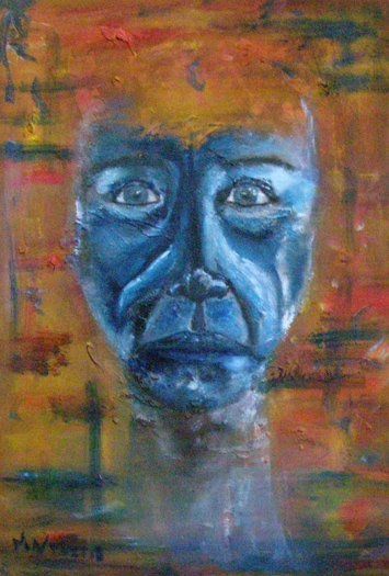 Peinture intitulée "L'autre" par Marinou, Œuvre d'art originale,