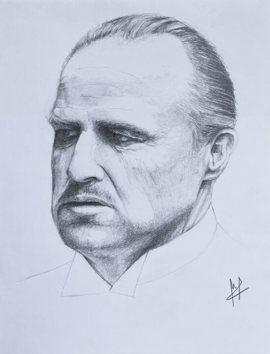 Drawing titled "Godfather" by Mario Araus, Original Artwork, Graphite