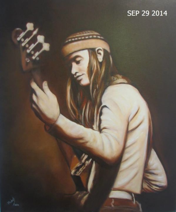 Painting titled "Jaco on Stage" by Mario, Original Artwork