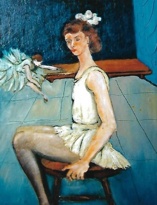 Painting titled "ballerina" by Mario Fanconi, Original Artwork, Oil