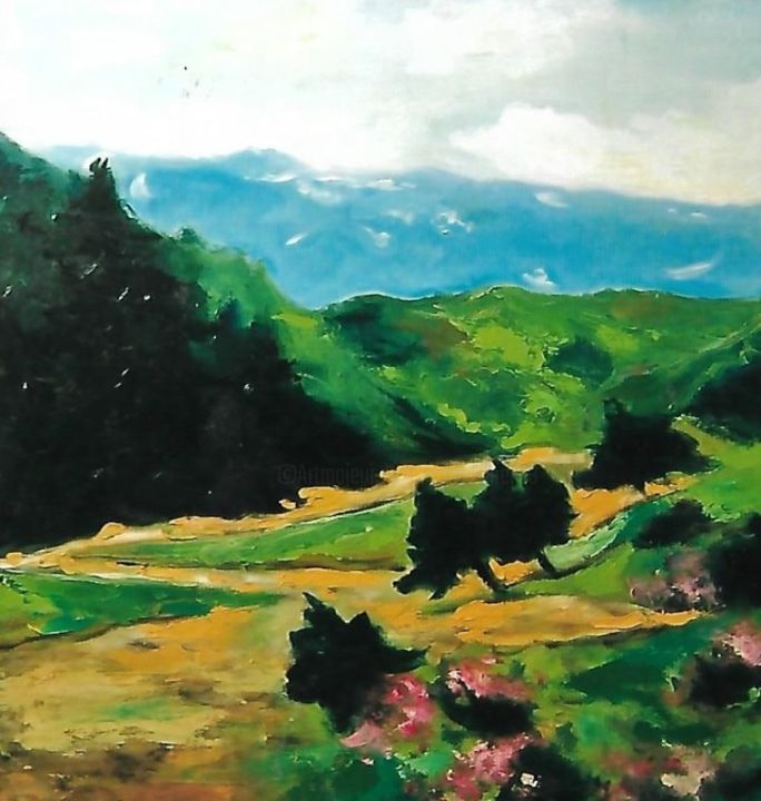 Pittura intitolato "6-lucomagno-1989-" da Mario Fanconi, Opera d'arte originale, Olio