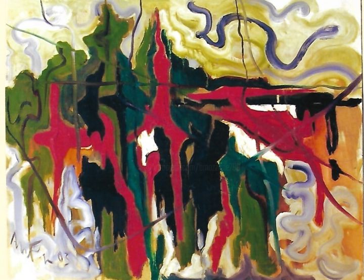 Pittura intitolato "astratto caos" da Mario Fanconi, Opera d'arte originale, Olio