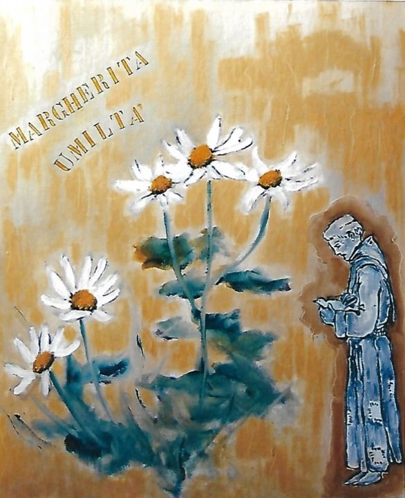 Pittura intitolato "margherita (umiltà)" da Mario Fanconi, Opera d'arte originale, Olio