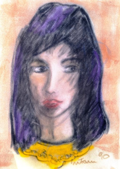 Schilderij getiteld "Laura" door Mario Fanconi, Origineel Kunstwerk, Pastel