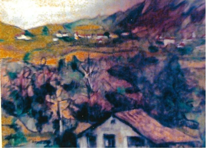 Pittura intitolato "Andando verso Tesse…" da Mario Fanconi, Opera d'arte originale, Pastello