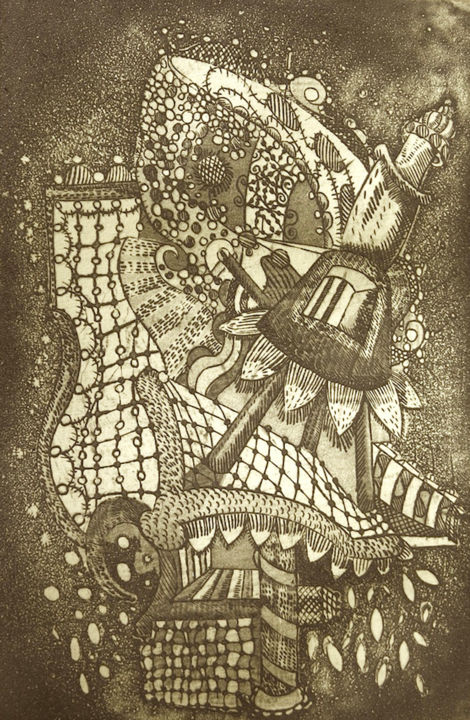 Incisioni, stampe intitolato "Temples Churches Mo…" da Mario Kiran, Opera d'arte originale, Acquaforte