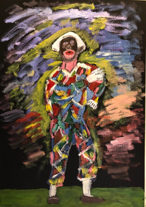 Painting titled "Arlequin" by Mario Pratesi, Original Artwork, Oil