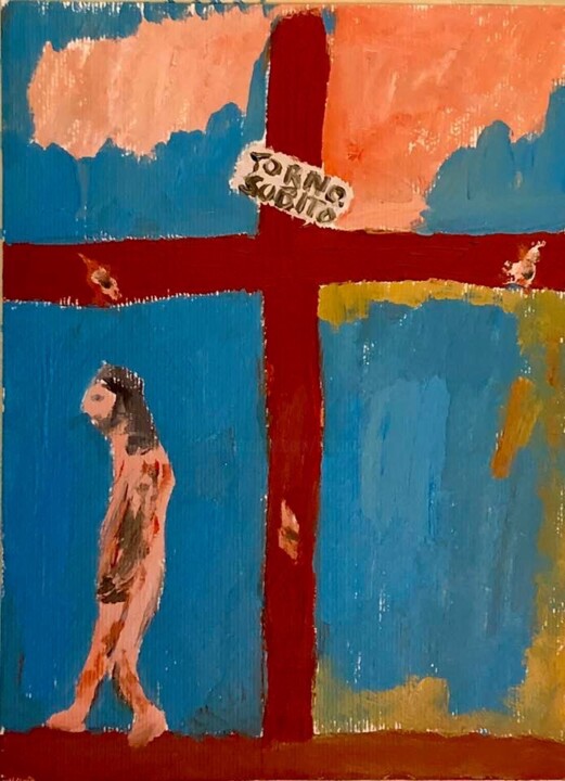 Pittura intitolato "Torno subito" da Mario Pratesi, Opera d'arte originale, Olio