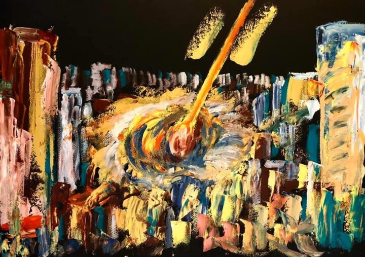 Peinture intitulée "Questa pandemia è u…" par Mario Pratesi, Œuvre d'art originale, Huile