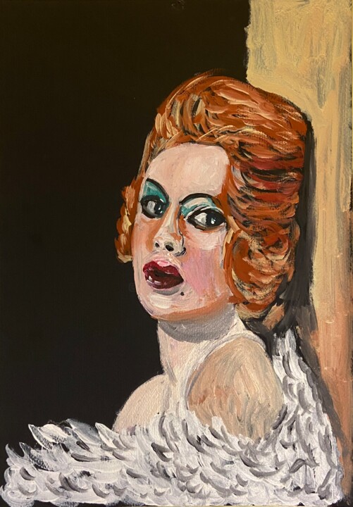 Painting titled "Sandra Milo" by Mario Pratesi, Original Artwork, Oil