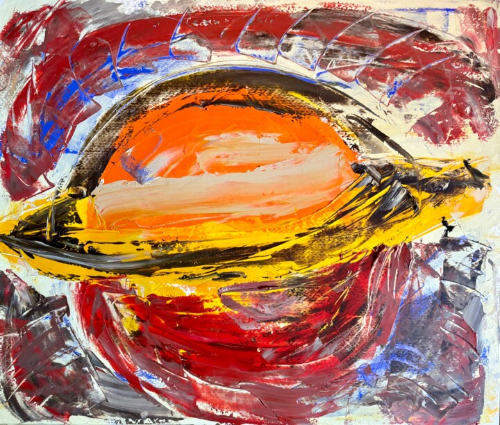 Malerei mit dem Titel "Saturno" von Mario Pratesi, Original-Kunstwerk, Öl