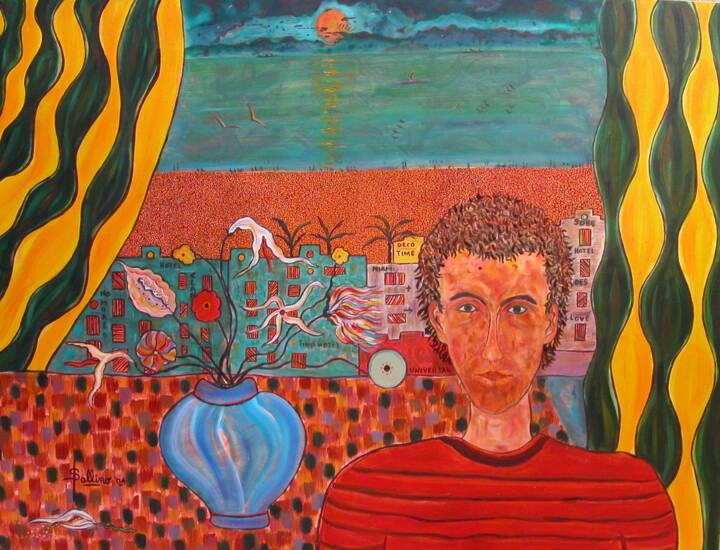 Pintura titulada "Self Portrait" por Mario Spallino, Obra de arte original