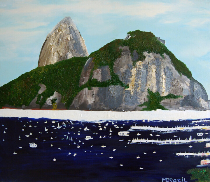 Pintura intitulada "Rio de Janeiro" por Mário Brazil, Obras de arte originais, Óleo