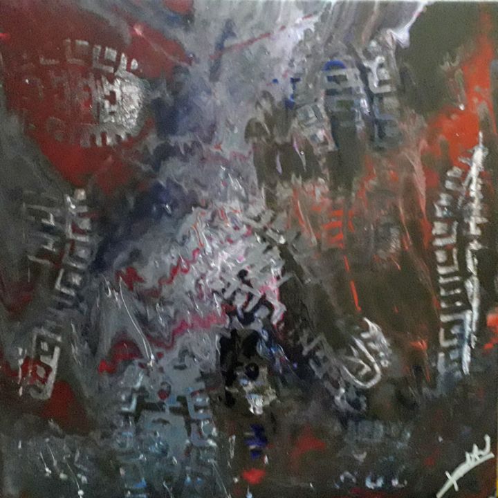 Painting titled "Tracce" by Mario Frattura, Original Artwork, Acrylic