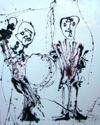 Pintura intitulada "bombo e concertina" por Mário Fresco, Obras de arte originais, Óleo