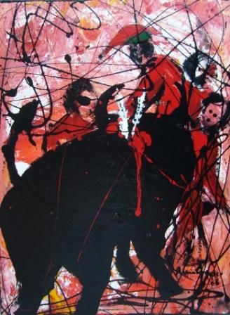 Pintura intitulada "péga de caras" por Mário Fresco, Obras de arte originais, Óleo