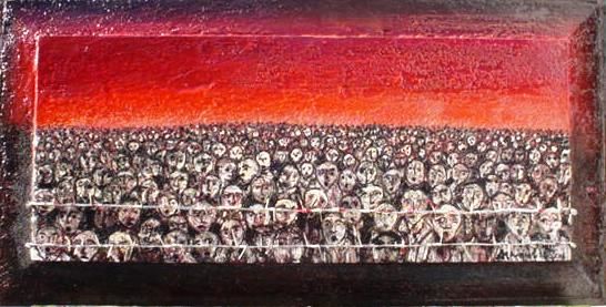 Pintura intitulada "concentração" por Mário Fresco, Obras de arte originais, Óleo
