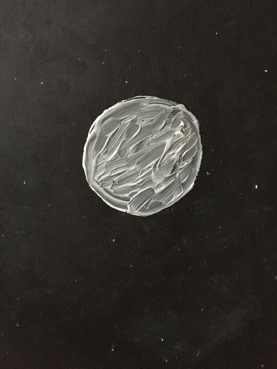 Painting titled "Mimi moon" by Mariola Łuć (Marceliuss Art), Original Artwork, Acrylic