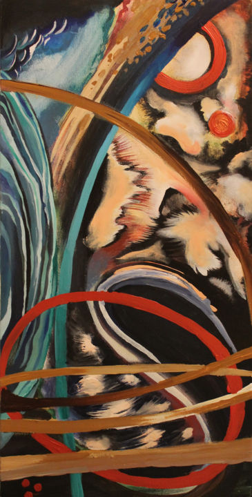 Peinture intitulée "Prisonnier" par Mama, Œuvre d'art originale, Acrylique
