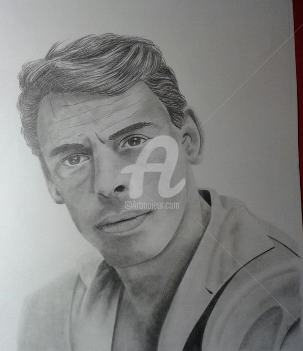 Drawing titled "Jacques Brel" by M'Art'Ion, Original Artwork